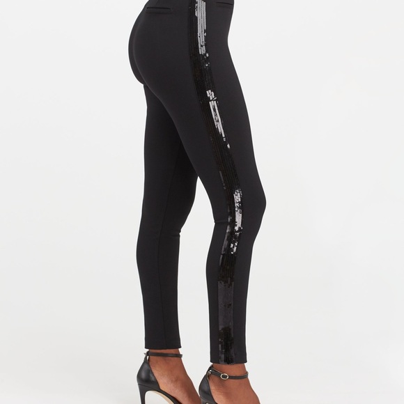 The Perfect Black Pant, Ankle Sequin Tuxedo Skinny - Picture 3 of 7